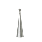 Lübech Living juletræ Creased cone metallic silver højde 30 cm og diameter 8 cm - Fransenhome